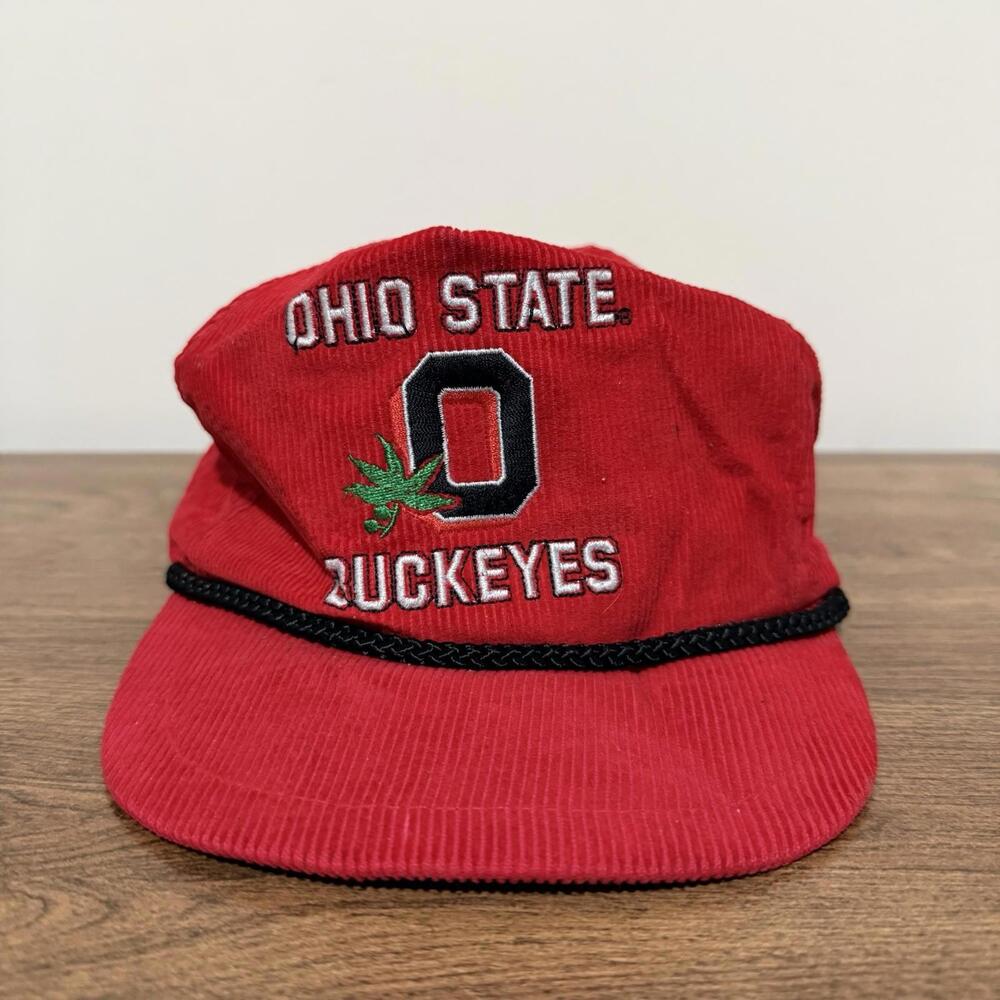 Vintage Ohio State Buckeyes Red Corduroy Snapback NCAA Men’s